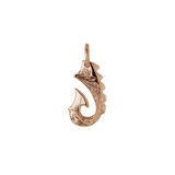 Fish hook Pendant Medium 14K Gold (YG, RG, WG)