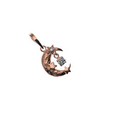 Moon Pendant Top 14K Gold with CZ