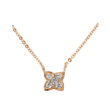 Clover Necklace 14K Gold (YG, RG, WG) with Diamond