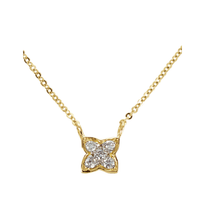 Clover Necklace 14K Gold (YG, RG, WG) with Diamond