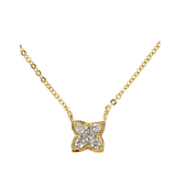 Clover Necklace 14K Gold (YG, RG, WG) with Diamond