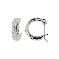 Barrel Hoop Earrings Silver