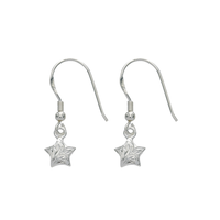 Star Hook Earrings Silver