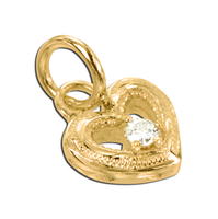 Small Heart Pendant 14K Gold (YG, RG, WG) with Diamond