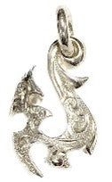 Fish Hook Pendant Silver