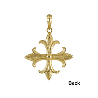 Gothic Cross Pendant Medium 14K Gold (YG, RG, WG) with Diamond