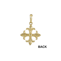Gothic Cross Pendant Small 14K Gold (YG, RG, WG) with Diamond