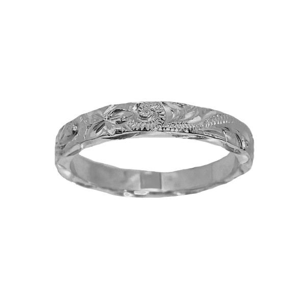 Old English Flat 3mm Ring Silver