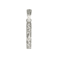 Round Vertical Bar Pendant Silver