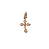 Mini Cross Pendant 14K Gold (YG, RG, WG) with Cubic Zirconia