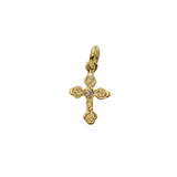 Mini Cross Pendant 14K Gold (YG, RG, WG) with Cubic Zirconia