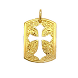 Square Cross Pendant Large 14K Gold (YG, RG, WG)