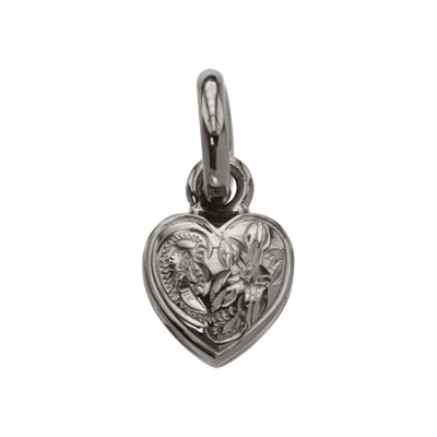 Mini Barrel Heart Pendant Black Silver