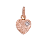 Flat Heart Pendant 14K Gold (YG, PG, WG) with Cubic Zirconia
