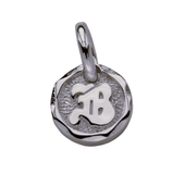 Old English Letter Initial Pendant 14K White Gold