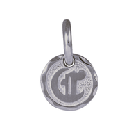 Old English Letter Initial Pendant 14K White Gold