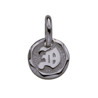 Old English Letter Initial Pendant 14K White Gold