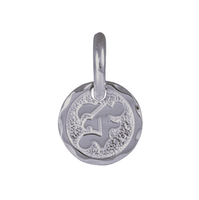 Old English Letter Initial Pendant 14K White Gold