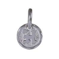 Old English Letter Initial Pendant 14K White Gold