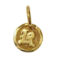 Old English Letter Initial Pendant 14K Yellow Gold