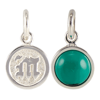 Old English Letter Initial Pendant Silver with Turquoise