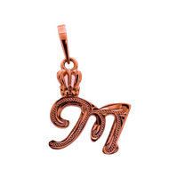 Initial with Crown Pendant 14K Rose Gold