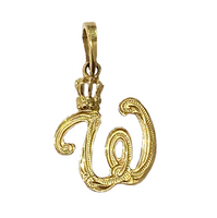 Initial with Crown Pendant 14K Yellow Gold
