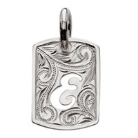 Initial Plate Pendant Silver