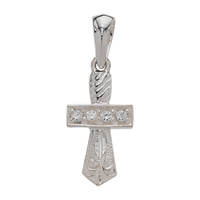 Sword Pendant Silver with CZ