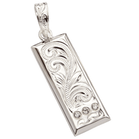 Vertical Plate Pedant with Cubic Zirconia