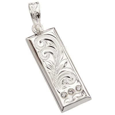 Vertical Plate Pedant with Cubic Zirconia
