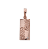 Vertical Plate Pendant 14K Gold (YG, RG, WG) with Cubic Zirconia