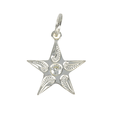 Star Pendant Silver with Cubic Zirconia