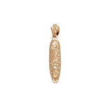 Classic Long Board Pendant Small 14K Gold (YG, RG, WG) with Diamond