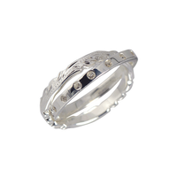 Double Ring Silver with Cubic Zirconia