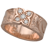 Colver Ring 8mm Yellow Gold with Diamond