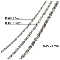 Rope040 Chain Silver (2.0mm)