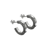 Hoop Earrings Silver +CZ