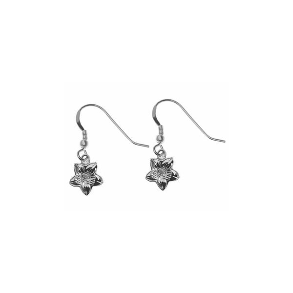 Dangle Plumeria Earrings Silver