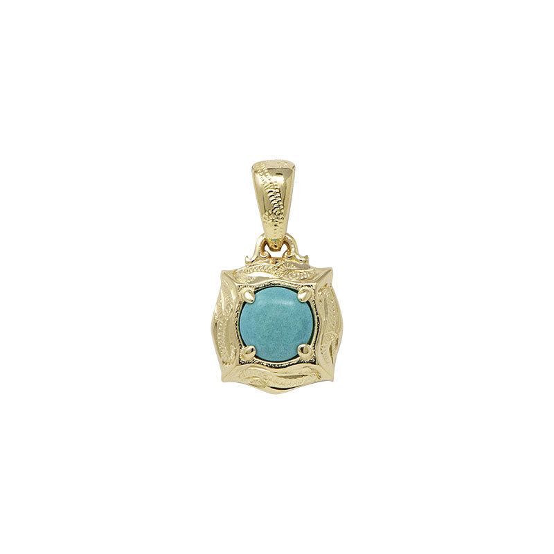 Load image into Gallery viewer, Turquoise Pendant Large Yellow Gold
