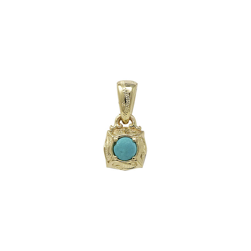 Turquoise Pendant Small Yellow Gold