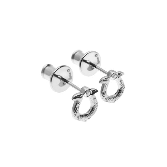 Load image into Gallery viewer, Horseshoe earrings White Gold
