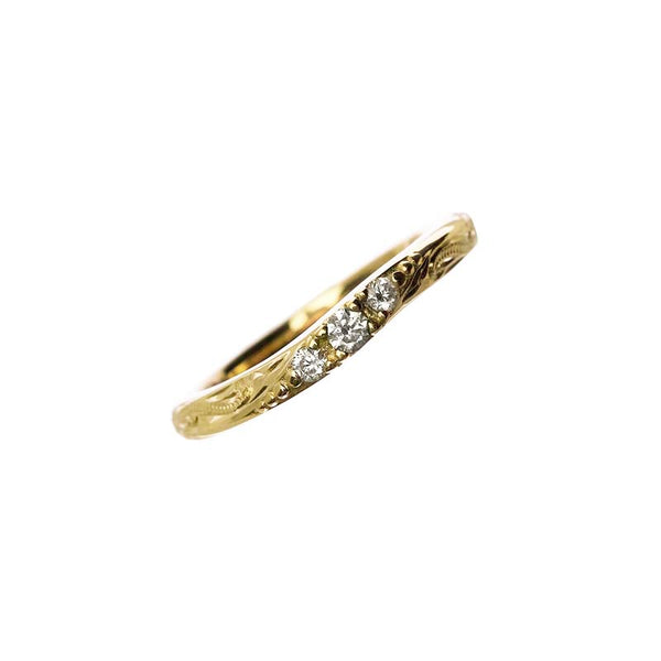 Calm Wave Ring 14K Yellow Gold with Diamond