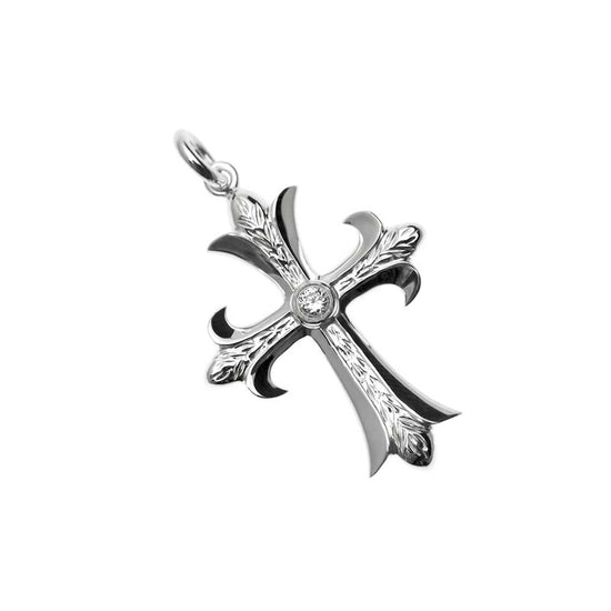 Load image into Gallery viewer, Maile Cross Pendant + CZ Silver
