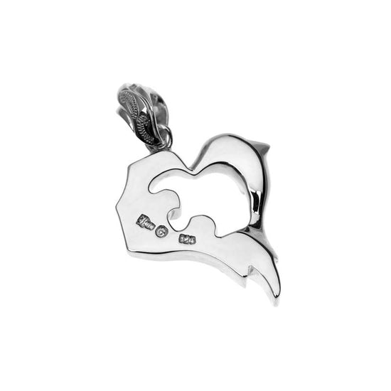 Load image into Gallery viewer, Dolphin Heart Pendant Silver
