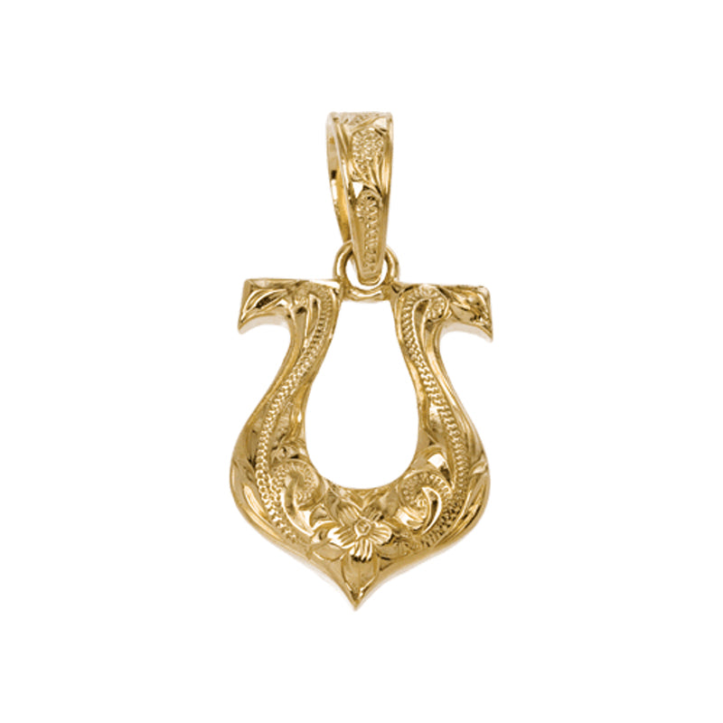 Load image into Gallery viewer, Horseshoe Pendant Yellow Gold Barrel
