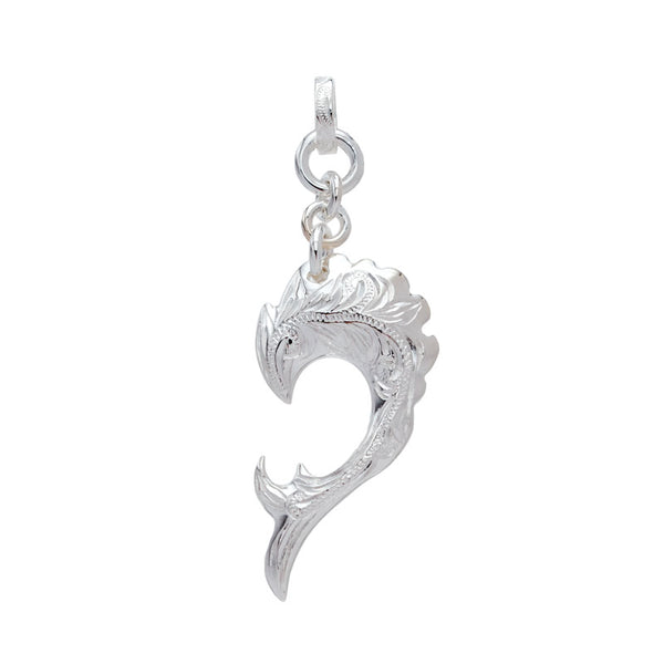 Dolphin Wave Pendant Large Silver
