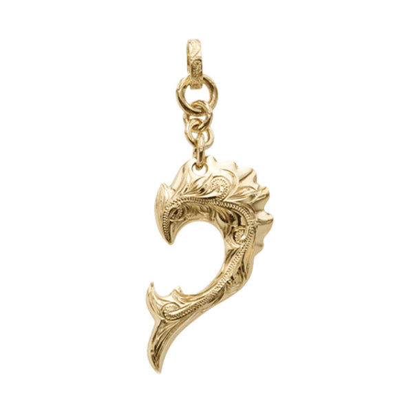 Dolphin Wave Pendant Large Yellow Gold