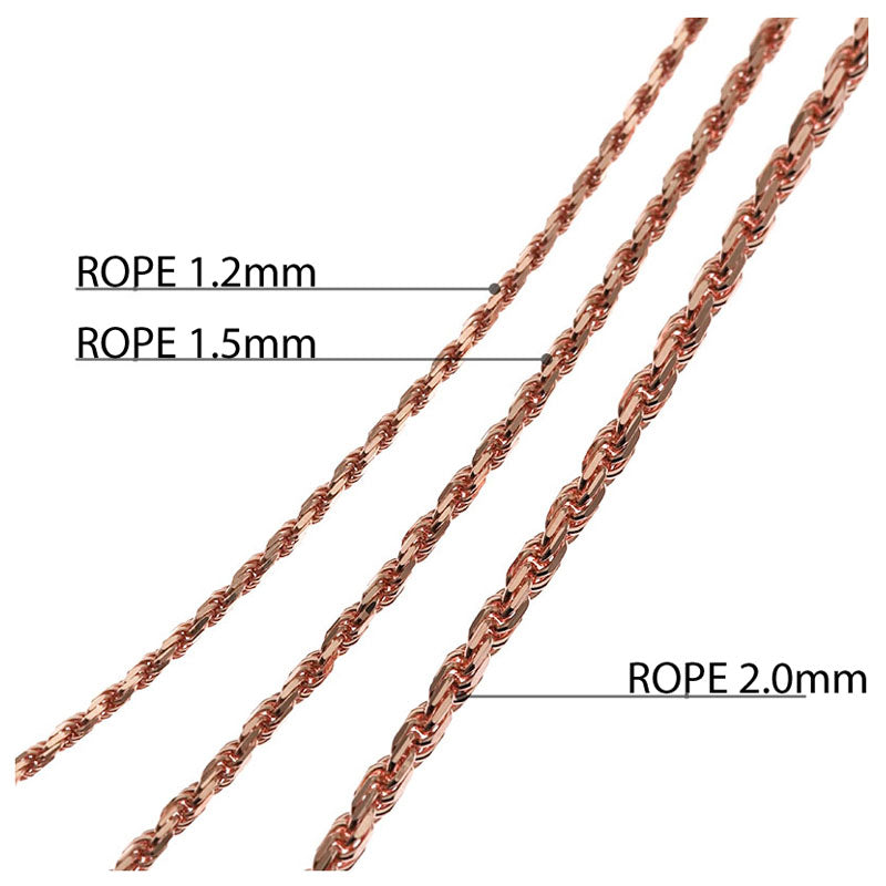 Rope Chain Pink Gold 2mm