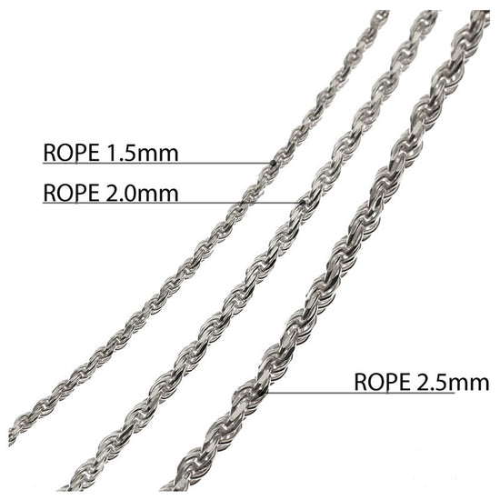 Rope Chain 925 Silver 1.5mm